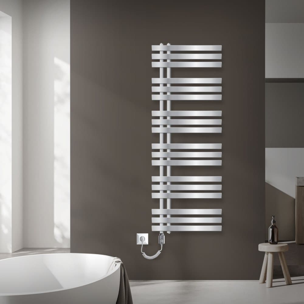 ECD Germany Design radiator Elektrisk Iron EM 900W- 500 x 1400 mm - Chrome - radiator håndklædevarmer Håndklæde