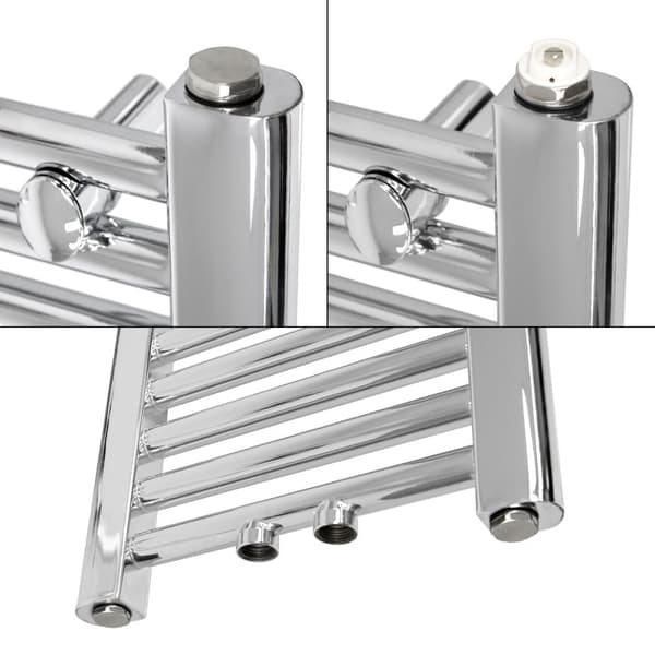 Radiator håndklæde ECD Germany Model Sahara 300 x 1800 mm krom lige med medium forbindelse håndklædeholder