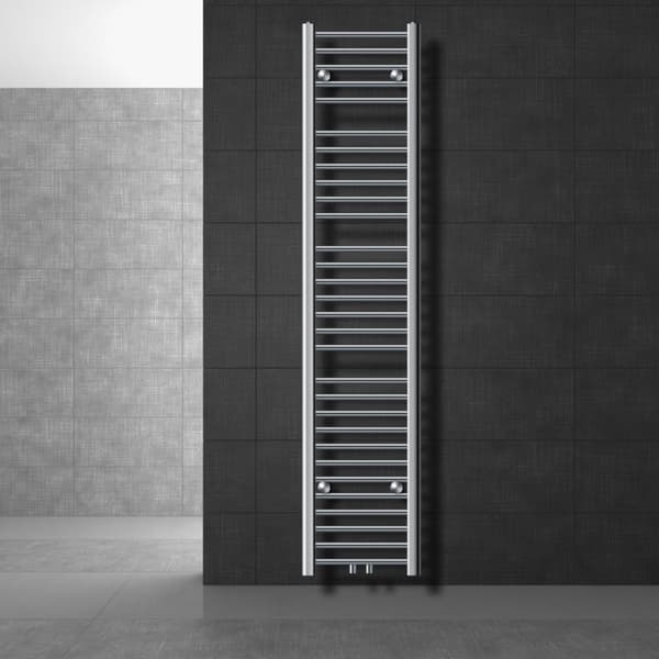 Radiator håndklæde ECD Germany Model Sahara 300 x 1800 mm krom lige med medium forbindelse håndklædeholder