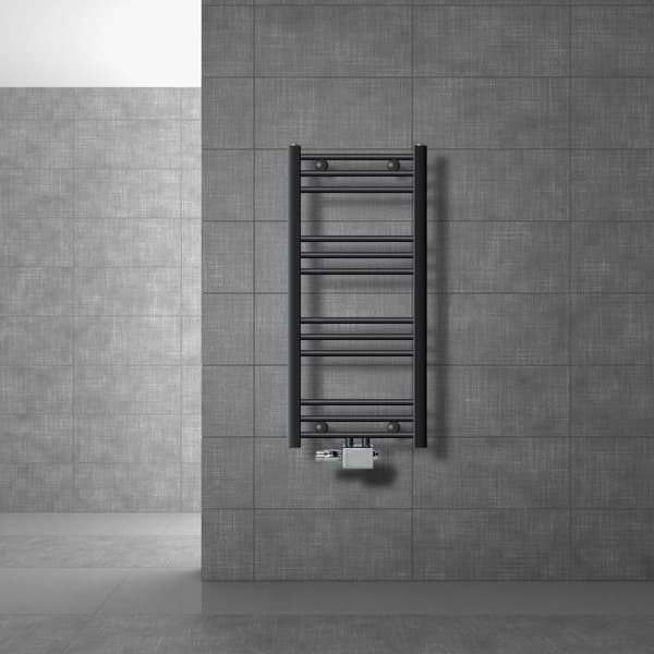 Pyyhe mukana yleissovitin Yhteysasetusryhmä. Termostaatti kromi ECD Germany Malli Sahara 400 x 800 mm antrasiitti suora väliaineen yhteyden