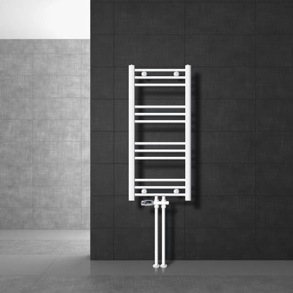 Kylpyhuone patterit lattiasta liitäntä Yhteysasetusryhmä sis. Termostaatti ECD Germany Malli Sahara 400 x 800 mm valkoinen hetero keskipitkän yhteys