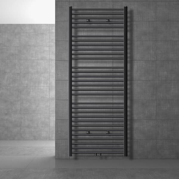 Køler Håndklæde ECD Germany Model Sahara 750 x 1800 mm lige antracit med central tilslutning håndklædeholder