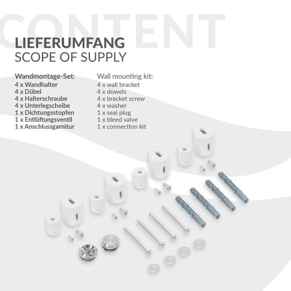 ECD Germany Suunnittelu Pyyhe Iron EM - 500 x 1400 mm - Valkoinen - jäähdyttimen pyyhkeenlämmitin Pyyhe Eck