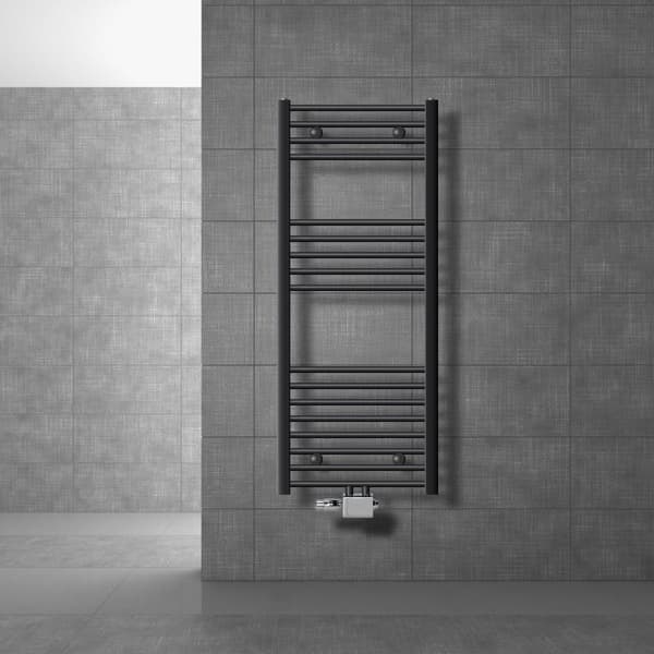 Pyyhe mukana yleissovitin Yhteysasetusryhmä. Termostaatti kromi ECD Germany Malli Sahara 500 x 1200 mm antrasiitti taivutettu keskipitkän yhteys