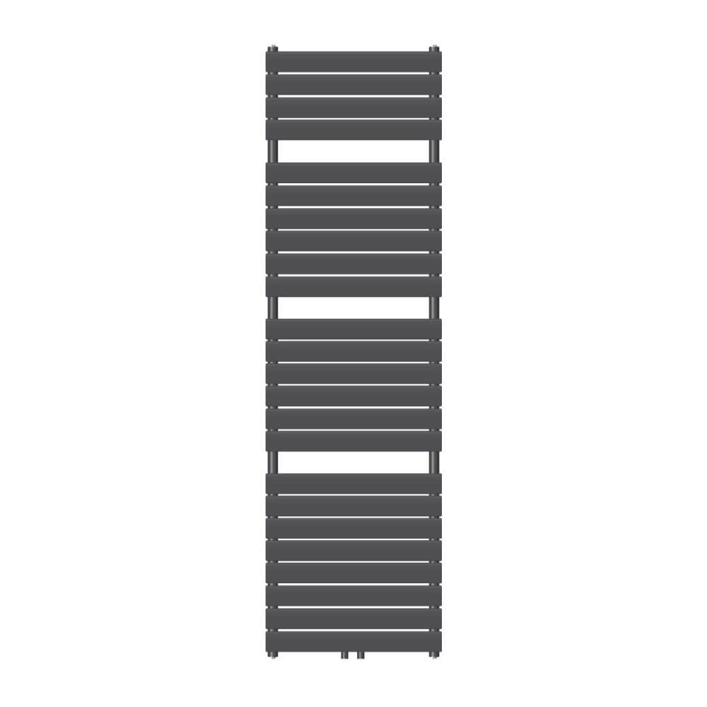 ECD Germany Håndklæderadiator Dampdesignradiator med central forbindelse 600 x 1771 mm antracit - enkeltlag, flad - lodret - håndklædevarmer