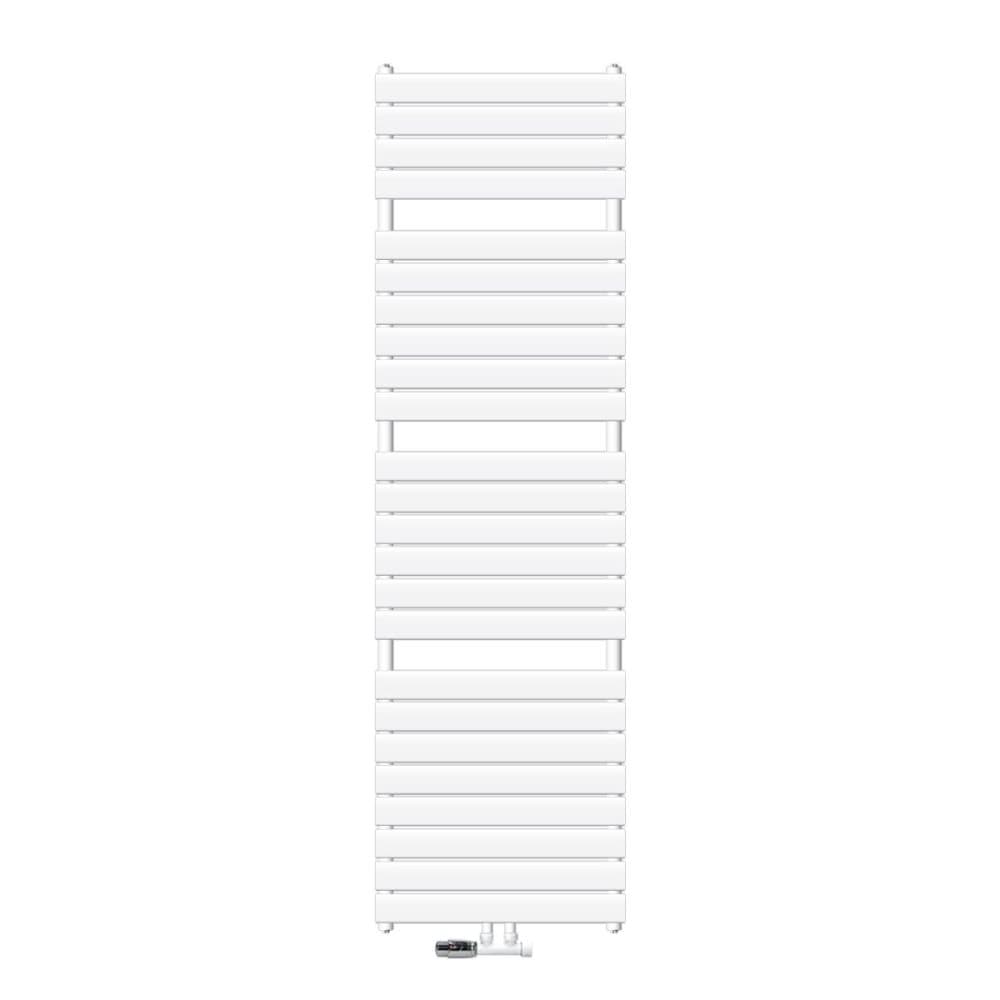 ECD Germany Håndklædekøler Dampdesign radiator central forbindelse 600 x 1771 mm hvid inkl. Tilslutningssæt med termostat hjørneform væg hvid