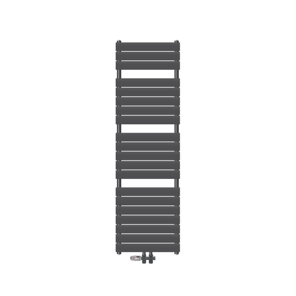 ECD Germany Håndklædekøler Dampdesign radiator central forbindelse 500 x 1511 mm antracit forbindelsessæt med termostat lige gennem form krom