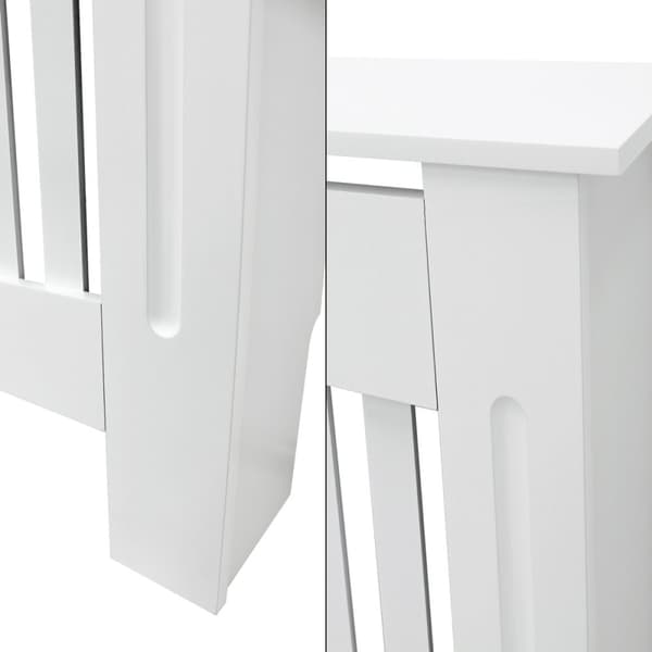 ECD Germany radiatorbeklædning landstil 152x19x82 cm hvid lavet af MDF lakeret til soveværelse stue