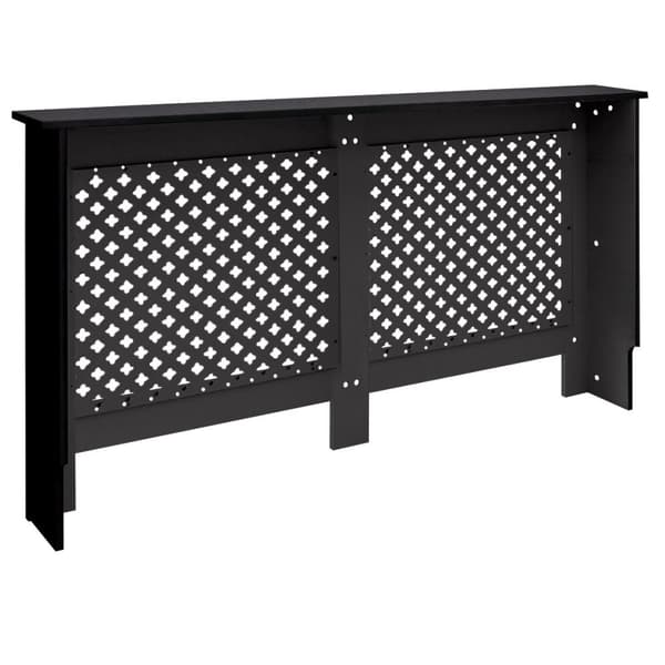 ECD Germany radiatorbeklædning med bikagemønster 152x19x82 cm sort MDF lakeret til soveværelse stue opvarmning beklædning radiator cover varmebetræk