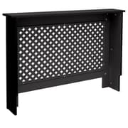 ECD Germany radiatorbeklædning med bikagemønster 112x19x82 cm Sort MDF lakeret til soveværelse, stue