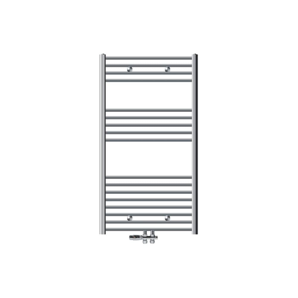 Radiator Handduk ECD Germany Modell Sahara 750 x 1200 mm krom rak med medieanslutning handdukshängare