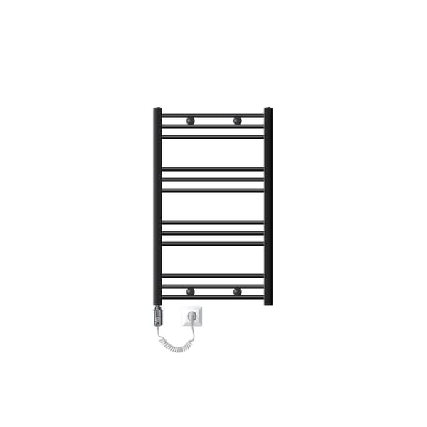 Radiator Handduk ECD Germany Modell Sahara 600 x 800 mm rak antracit med sido handduk järnväg anslutning