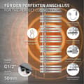 Miniatyrbild 5 av 8: Badrumsradiator Järn EM med värmeelement 1200W 500x1600 mm Krom