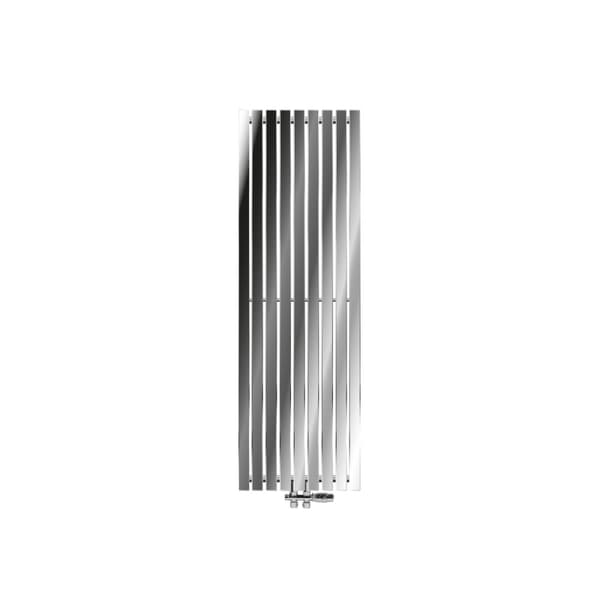 ECD Germany Design panelradiator badrum Stella 480x1400mm krom mitten anslutning med anslutningsset inkl termostat passage golv plan enskikts vertikal