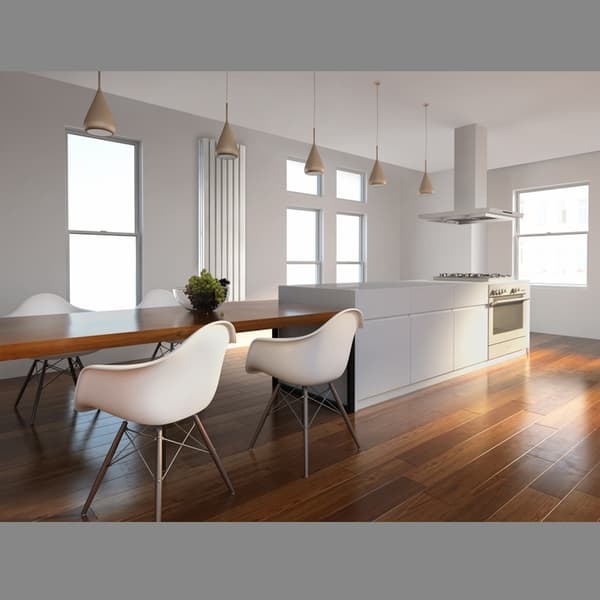 ECD Germany Design Paneelilämmityspatteri Stella keskiliitännällä 370 x 1400 mm valkoinen; liitäntäpaketti sisältää termostaatin; lattian läpi