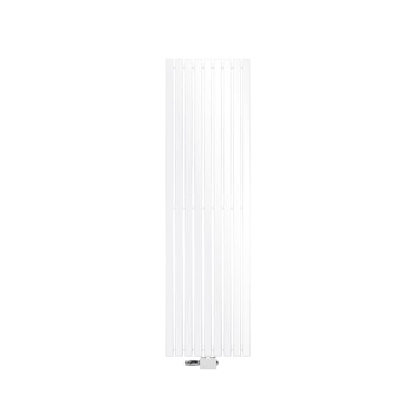 ECD Germany Stella Design Panelradiator med midtertilslutning 480x1600 mm Hvid med tilslutningssæt Termostat Universal Hjørne- og gennemgangsform