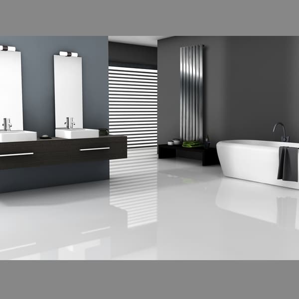Badrumsradiator Vertikal med centrumanslutning 1400x480 mm Krom inkl. vägganslutningsset LuxeBath