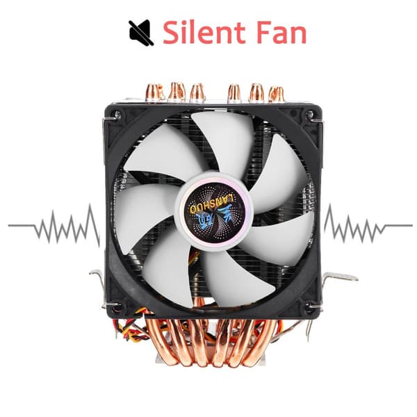90 mm CPU-kylare 6 Heatpipe Dual-Tower Kylfläkt Kylare för LGA 775/115X AMD