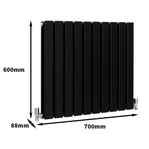 Designer Flat Panel Radiators – Dark Grey, Black, White
