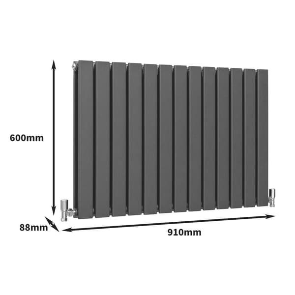 Designer Flat Panel Radiators – Dark Grey, Black, White