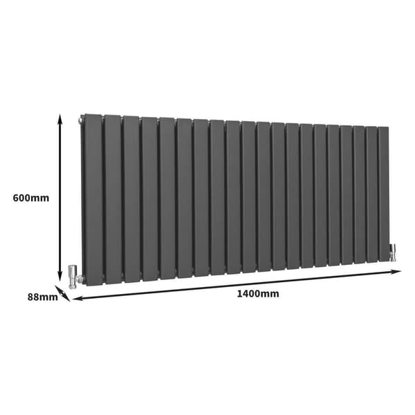 Designer Flat Panel Radiators – Dark Grey, Black, White