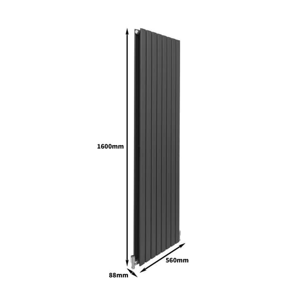 Designer Flat Panel Radiators – Dark Grey, Black, White