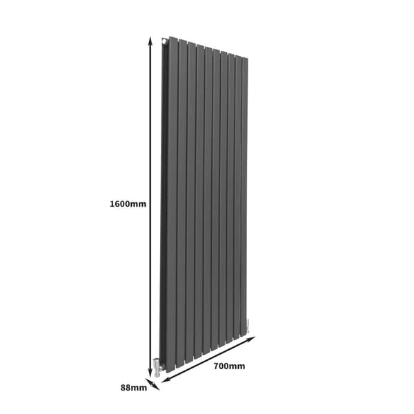 Designer Flat Panel Radiators – Dark Grey, Black, White
