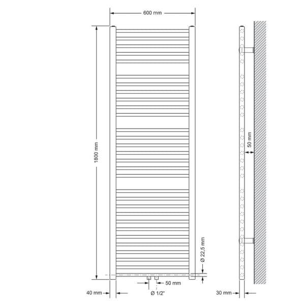 Radiator handduk radiator handduk aggregatet handduk aggregatet 600 x 1800 mm