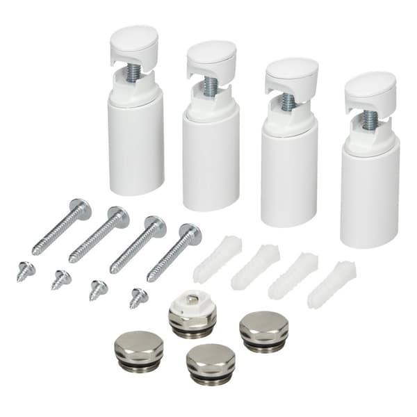 Badrums radiatorer med universalanslutning anslutningsuppsättning inkl. Termostat ECD Germany Modell Sahara 400 x 1500 mm vit böjd med medieanslutning