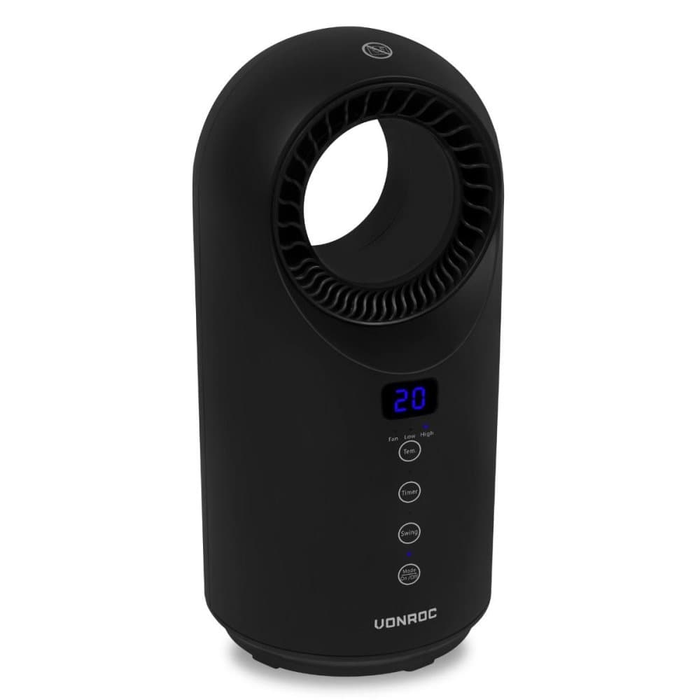 VONORC Elektrisk värmefläkt - 1500W - keramisk - svart | Bladlös - roterationsfunktion