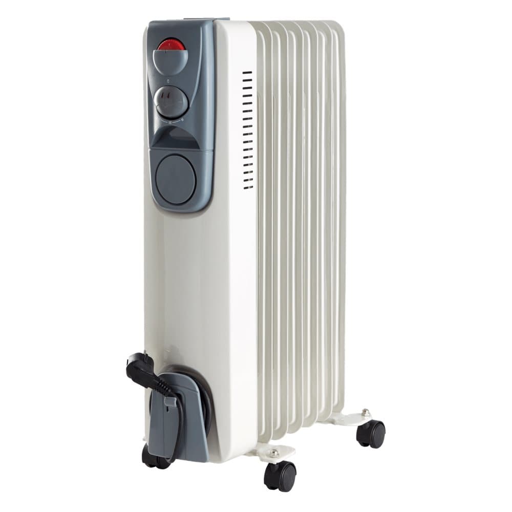 Elektrisk oljekylare med 7 fenor - Värmare - 1500 W - Vit