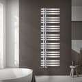 Miniatyrbild 1 av 8: LuxeBath badrumsradiator Järn EM 500x1600 mm krom centrumanslutning med anslutningssats och termostat hörnvägg, design radiator badrum värme