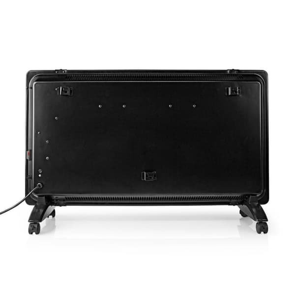 Nedis HTPL20FBK lasipaneeli konvektiolämmitin Termostaatti LCD-näyttö 2 lämpöasetusta Seiso / seinäasennus 2000 W musta