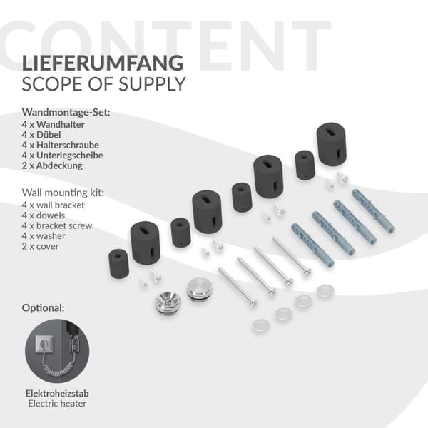 ML-Design Badvarmer 500 x 800 mm Antracit; Design radiator til badeværelset; Design håndklædetørrer; inkl. monteringssæt