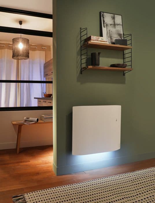 DIVALI horisontellt lysande ansluten elradiator 1250W karat vit - ATLANTIC