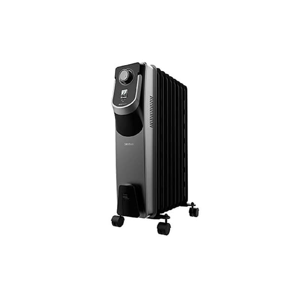 Cecotec 9-fin oil-filled heater, 2000 W, 360º technology, 3 power levels, 22-m² coverage area, cord winder, easy control, handle, caster and double s