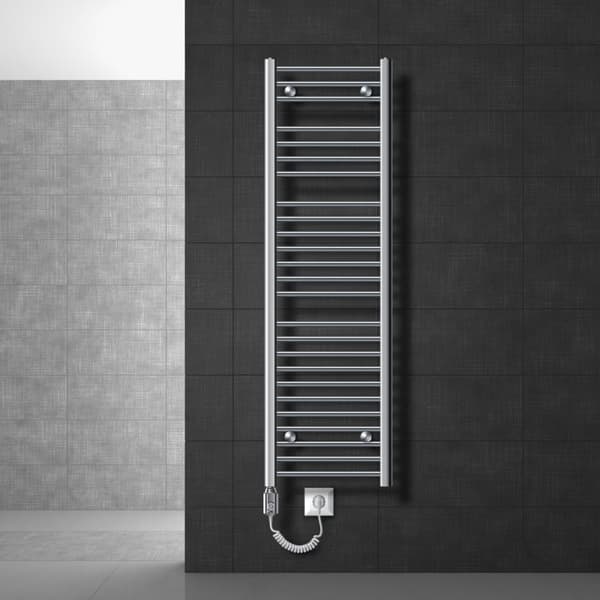 Lämmitetty pyyhe jäähdytin lämmityselementtiä 1200 W ECD Germany Malli Saharan 400 x 1500 mm kromi suoran kyljen yhteys pyyheteline