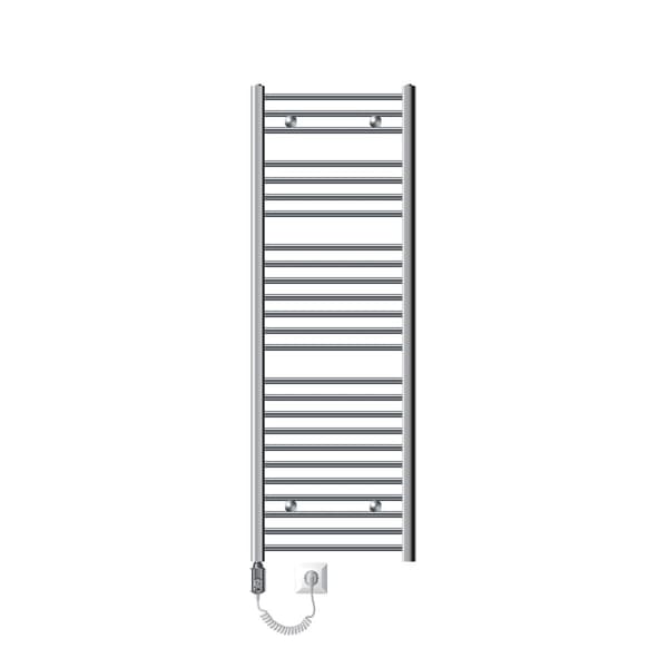 Opvarmet håndklæde radiator med opvarmning element 1200 W ECD Germany Model Sahara 500 x 1500 mm krom forkrøppede sidetilslutning håndklædeholder