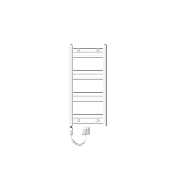 Handduk radiator med värmeelement 600 W ECD Germany modell Sahara 400 x 800 mm krom böjda sidoport handdukshållare