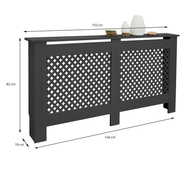 ML Design jäähdyttimen trimmaus hunajakennolla kuvio 152x19x82cm harmaa valmistettu MDF lakattu makuuhuoneen olohuone