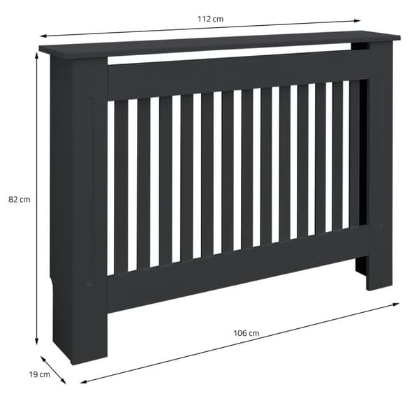 Radiatorbeklädnad lantlig stil 112x19x82 cm antracit tillverkad av MDF ML-Design
