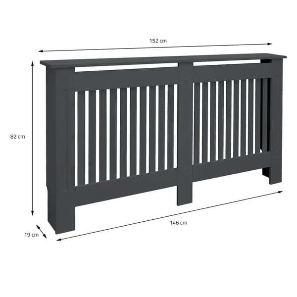 Radiatorbeklädnad lantlig stil 152x19x82 cm antracit tillverkad av MDF ML-Design