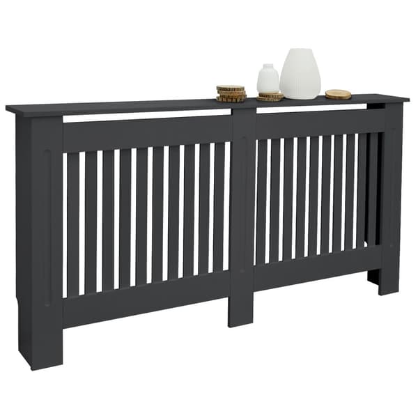 Radiatorbeklädnad lantlig stil 152x19x82 cm antracit tillverkad av MDF ML-Design