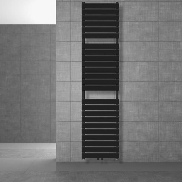 Badrumsradiator centrumanslutning 500x1800 mm svart matt LuxeBath