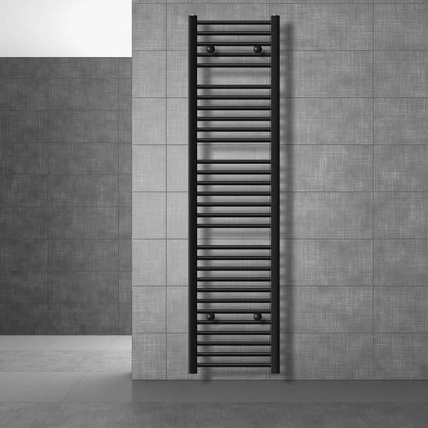 Badrumsradiator Radiator Sahara sidoanslutning handdukstork svart 40x180cm