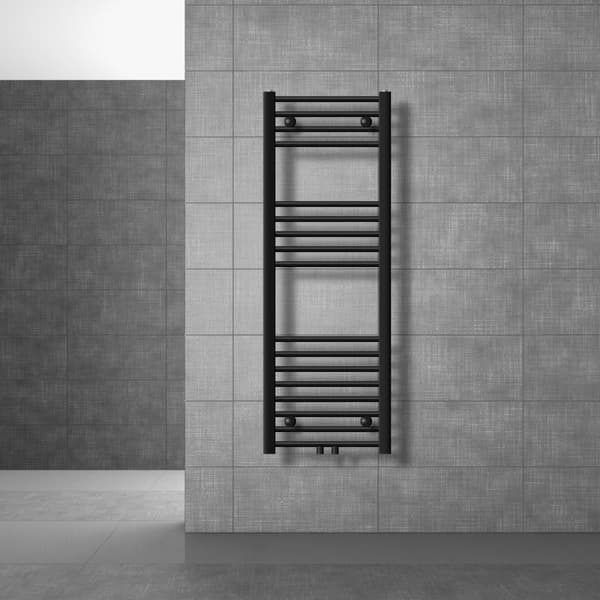 Badrumsradiator Radiator Sahara centrumanslutning handdukstork svart 40x120cm