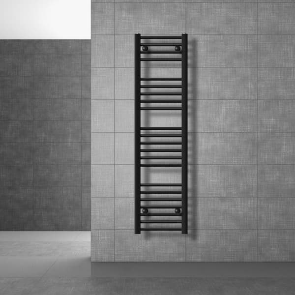 Kylpyhuonepatteri 300x1400 mm musta matta sivuliitännällä LuxeBath