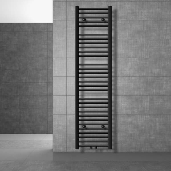 Badrumsradiator Radiator Sahara centrumanslutning handdukstork svart 40x180cm