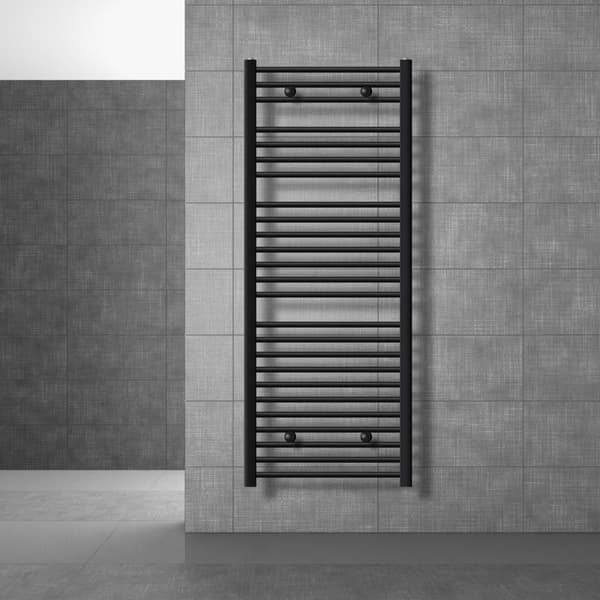 Kylpyhuonepatteri Sahara 600x1500 mm musta matta kaareva sivuliitännällä LuxeBath