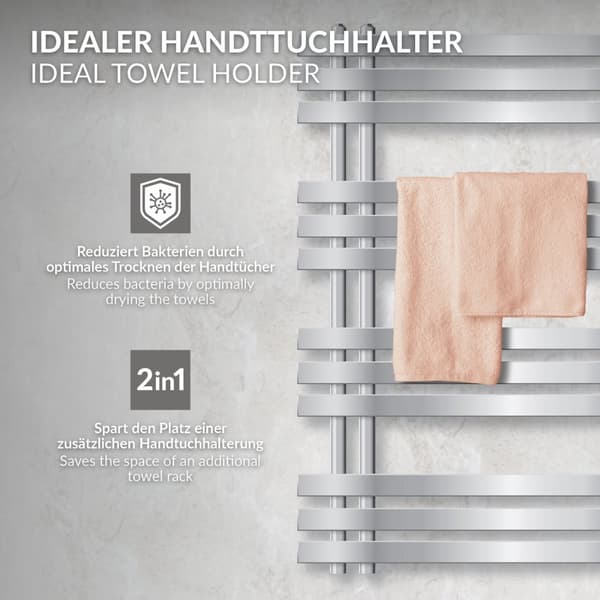 Design badrumsradiator Iron EM 500x1000 mm krom LuxeBath